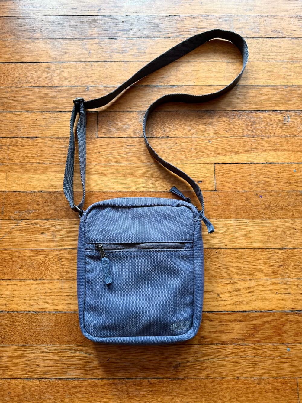 DULUTH TRADING CO. Bluish Gray Canvas Crossbody Bag